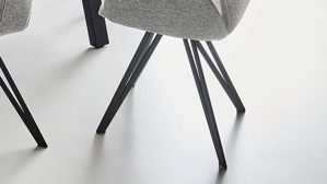 Vierfußstuhl PARTNERRING COLLECTION aus Stoff in Grau PARTNERRING COLLECTION Armlehnstuhl Barolo mit Drehfunktion grauer Boucle Elegant Wish E09 & schwarzes Eisen