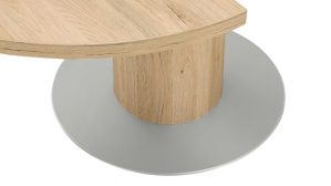 Auszugtisch PARTNERRING COLLECTION aus Holz in Holzfarben Hell PARTNERRING COLLECTION Multi-Decor - Ausziehtisch San Remo Eiche & Edelstahl - Durchmesser ca. 115 cm