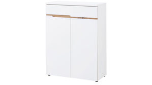 Schuhschrank Innostyle aus Holz in Weiß Garderoben Serie Memphis - Schuhschrank Weiß & Artisan Eiche - ca. 80 x 107 cm
