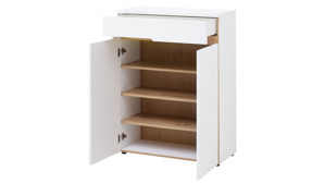 Garderoben-Set Innostyle aus Holz in Weiß Garderoben Serie Memphis - Garderoben-Set Weiß & Artisan Eiche - fünfteilig
