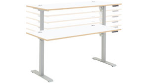 Schreibtisch Innostyle aus Holz in Weiß Büro Serie Memphis - Schreibtisch Weiß & Artisan Eiche - höhenverstellbar, ca. 160 x 77 cm