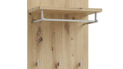 Garderoben-Set Forte® aus Holz in Weiß Garderobenprogramm Baccio - Garderoben-Set Weiß & Artisan Eiche – vierteilig, Breite ca. 206 cm