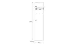 Garderoben-Set Forte® aus Holz in Weiß Garderobenprogramm Baccio - Garderoben-Set Weiß & Artisan Eiche – vierteilig, Breite ca. 206 cm