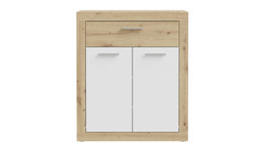 Kommode Forte® aus Holz in Weiß Garderobenprogramm Baccio - Kommode-Set Weiß & Artisan Eiche – ca. 83 x 98 cm
