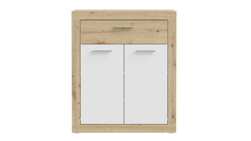 Kommode Forte® aus Holz in Weiß Garderobenprogramm Baccio - Kommode-Set Weiß & Artisan Eiche – ca. 83 x 98 cm