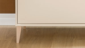 Kombikommode Paidi aus Holz in Beige PAIDI Babyzimmer Mila & Ben – Kombikommode Cashmere-Beige & Scandinavian Wood - eine Tür, zwei Schubladen, Breite  ca. 129 cm