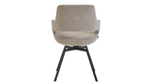 Vierfußstuhl Venjakob aus Stoff in Beige VENJAKOB Armlehnstuhl July sandfarben melierter Webstoff Hamburg & matt anthrazitfarbenes Metall