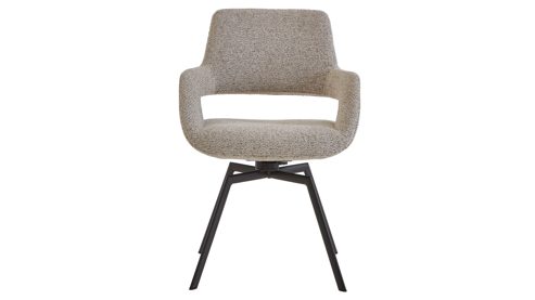 Vierfußstuhl Venjakob aus Stoff in Beige VENJAKOB Armlehnstuhl July sandfarben melierter Webstoff Hamburg & matt anthrazitfarbenes Metall