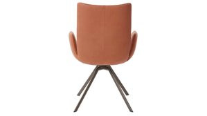 Vierfußstuhl Venjakob aus Stoff in Orange VENJAKOB Armlehnstuhl Margit cognacfarbene Mikrofaser Gavin & sepiafarbenes Metall
