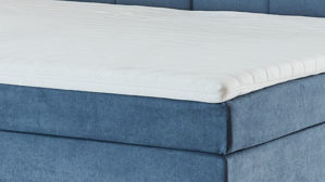 Boxspringbett Ada | nova butor aus Stoff in Blau Boxspringbett Fatena taubenblauer Stoffbezug EQE 16 – Liegefläche ca. 240 x 200 cm