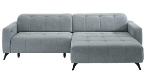 Ecksofa KAWOO aus Stoff in Hellgrau KAWOO Polsterprogramm Nil - Funktions-Ecksofa hellgrauer Chenillebezug Aragon 90 - Stellfläche ca. 277 x 203 cm