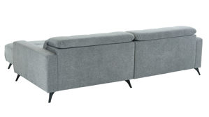 Ecksofa KAWOO aus Stoff in Hellgrau KAWOO Polsterprogramm Nil - Funktions-Ecksofa hellgrauer Chenillebezug Aragon 90 - Stellfläche ca. 277 x 203 cm