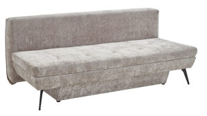 Schlafsofa Restyl aus Stoff in Hellbraun Schlafsofa Terri taupefarbener Chenillebezug 2-7092 & schwarze Metallfüße