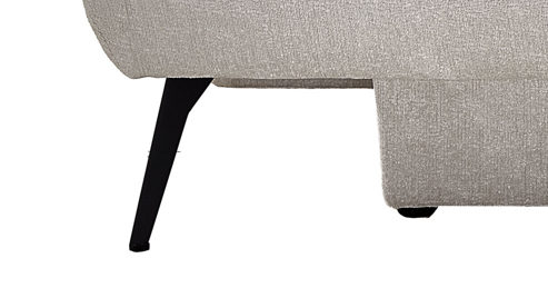 Schlafsofa Restyl aus Stoff in Beige Schlafsofa Terri cremefarbener Chenillebezug 2-7096 & anthrazitfarbene Metallfüße