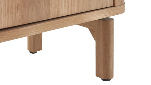 Vitrine WOODS & TRENDS aus Holz in Holzfarben WOODS & TRENDS Esszimmer Serie Zade - Vitrine mit Beleuchtung Eiche & Glas - drei Türen, zwei Schubladen, ca. 100 x 200 cm