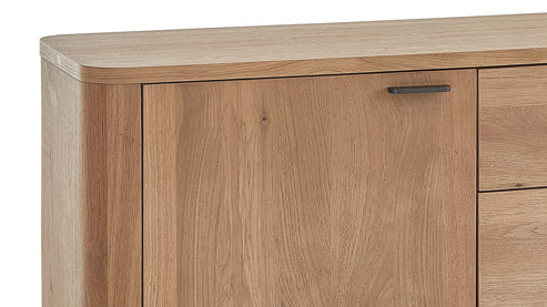 Sideboard WOODS & TRENDS aus Holz in Holzfarben WOODS & TRENDS Esszimmer Serie Zade - Sideboard Eiche - zwei Türen, drei Schubladen, Breite ca. 180 cm