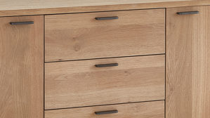 Sideboard WOODS & TRENDS aus Holz in Holzfarben WOODS & TRENDS Esszimmer Serie Zade - Sideboard Eiche - zwei Türen, drei Schubladen, Breite ca. 180 cm