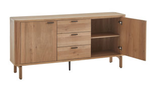 Sideboard WOODS & TRENDS aus Holz in Holzfarben WOODS & TRENDS Esszimmer Serie Zade - Sideboard Eiche - zwei Türen, drei Schubladen, Breite ca. 180 cm