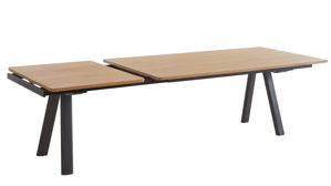 Auszugtisch WOODS & TRENDS aus Holz in Holzfarben WOODS & TRENDS Esszimmer Serie Zade - Auszugtisch Eiche & Schwarz -  ca. 200 - 280 x 100 cm