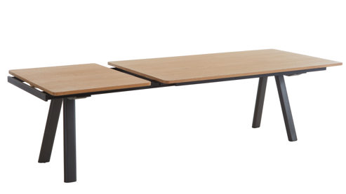 Auszugtisch WOODS & TRENDS aus Holz in Holzfarben WOODS & TRENDS Esszimmer Serie Zade - Auszugtisch Eiche & Schwarz -  ca. 200 - 280 x 100 cm