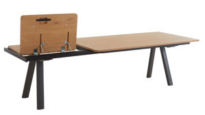 Auszugtisch WOODS & TRENDS aus Holz in Holzfarben WOODS & TRENDS Esszimmer Serie Zade - Auszugtisch Eiche & Schwarz -  ca. 200 - 280 x 100 cm