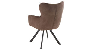 Vierfußstuhl Habufa® aus Stoff in Braun HABUFA® Polsterstuhl Joah mit Drehfunktion lava-leberfarbener Bezug & graphitfarbenes Metall