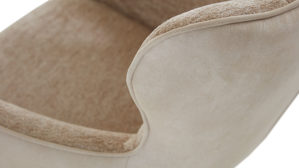 Vierfußstuhl Habufa® aus Stoff in Beige HABUFA® Polsterstuhl Joah mit Drehfunktion creme-champagnerfarbener Bezug & graphitfarbenes Metall