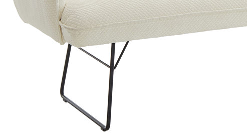 Polsterbank K+w polstermöbel aus Stoff in Weiß Esszimmerserie Base - Polsterbank weißer Bezug 940-30 & schwarzes Drahtgestell - Breite ca. 232 cm