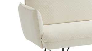 Polsterbank K+w polstermöbel aus Stoff in Weiß Esszimmerserie Base - Polsterbank weißer Bezug 940-30 & schwarzes Drahtgestell - Breite ca. 232 cm