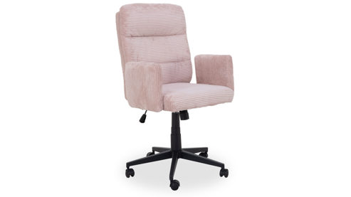 Bürostuhl Duo collection aus Stoff in Rosa Drehsessel Charly altrosafarbener Cordbezug & schwarzes Drehkreuz