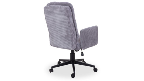 Bürostuhl Duo collection aus Stoff in Grau Drehsessel Charly grauer Cordbezug & schwarzes Drehkreuz