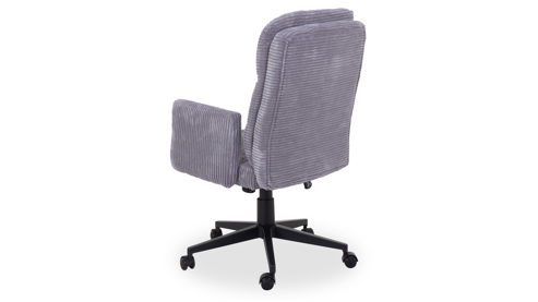 Bürostuhl Duo collection aus Stoff in Grau Drehsessel Charly grauer Cordbezug & schwarzes Drehkreuz