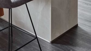 Einbauküche Nobilia® aus Holz in Grau nobilia® Einbauküche Senso mit Elektrogeräten, z. B.  Kühlschrank Schiefergrau - zweiteilig