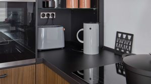 Einbauküche Nobilia® aus Holz in Holzfarben nobilia® Einbauküche Structura mit privileg Elektrogeräten Nussbaum Milano - Stellfläche ca. 240 x 310 cm