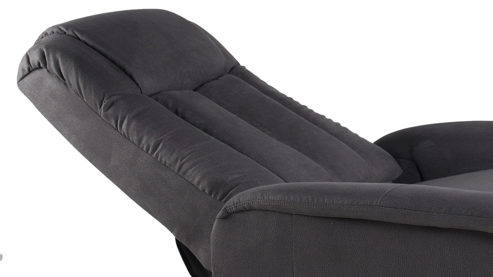 Relaxsessel Duo collection aus Stoff in Anthrazit Delphi Relaxsessel mit Aufstehhilfe anthrazitfarbener Mikorfaserbezug & schwarzes Metallgestell