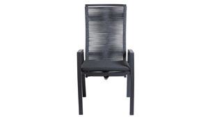 Gartenstuhl /-sessel Interliving aus Kunstfaser in Anthrazit Interliving Gartenmöbel Serie 7011 - Positionsstuhl anthrazitfarbenes Rope, TEXTILENE® & Aluminium