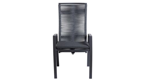 Gartenstuhl /-sessel Interliving aus Kunstfaser in Anthrazit Interliving Gartenmöbel Serie 7011 - Positionsstuhl anthrazitfarbenes Rope, TEXTILENE® & Aluminium