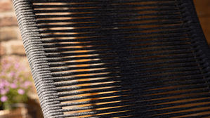 Gartenstuhl /-sessel Interliving aus Kunstfaser in Holzfarben Interliving Gartenmöbel Serie 7011 - Armlehnstuhl Teak, anthrazitfarbenes Rope, TEXTILENE® & Aluminium