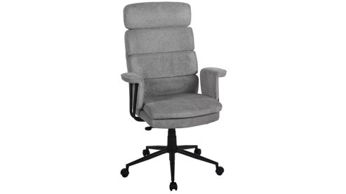 Bürostuhl Duo collection aus Stoff in Grau Chefsessel Junis grauer Webstoff 144 & schwarzes Drehkreuz