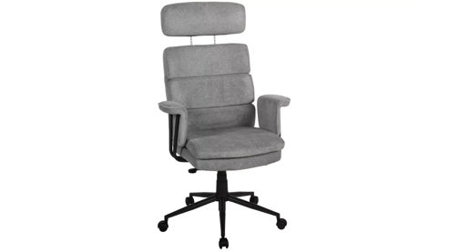 Bürostuhl Duo collection aus Stoff in Grau Chefsessel Junis grauer Webstoff 144 & schwarzes Drehkreuz