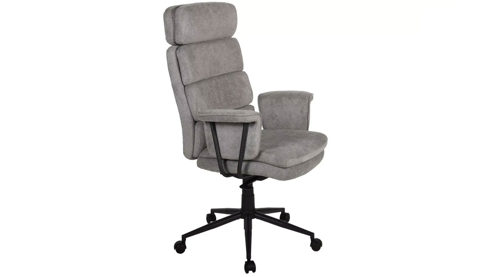 Bürostuhl Duo collection aus Stoff in Grau Chefsessel Junis grauer Webstoff 144 & schwarzes Drehkreuz