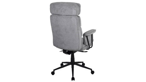 Bürostuhl Duo collection aus Stoff in Grau Chefsessel Junis grauer Webstoff 144 & schwarzes Drehkreuz