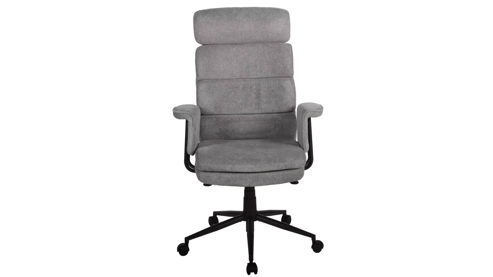 Bürostuhl Duo collection aus Stoff in Grau Chefsessel Junis grauer Webstoff 144 & schwarzes Drehkreuz