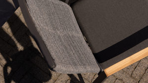 Gartenstuhl /-sessel Interliving aus Kunstfaser in Holzfarben Interliving Gartenmöbel Serie 7011 - Armlehnstuhl Teak, anthrazitfarbenes Rope, TEXTILENE® & Aluminium