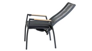 Gartenmöbel-Set Interliving aus Holz in Holzfarben Interliving Gartenmöbel Serie 7011 - Essgruppe mit Relaxstühlen anthrazitfarbenes Rope, TEXTILENE® & Aluminium, Teakholz