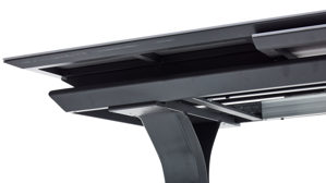 Gartentisch Interliving aus Stein in Grau Interliving Gartenmöbel Serie 7011 - Ausziehtisch gesinterter grauer Stein & anthrazitfarbenes Aluminium - ca 180 - 240 x 100 cm