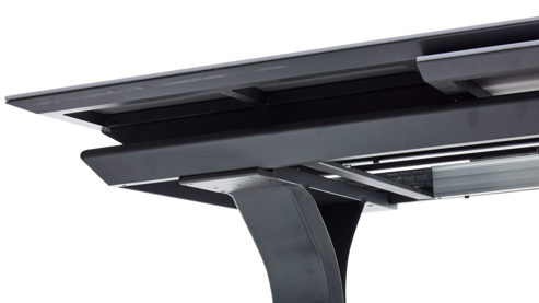 Gartentisch Interliving aus Stein in Grau Interliving Gartenmöbel Serie 7011 - Ausziehtisch gesinterter grauer Stein & anthrazitfarbenes Aluminium - ca 180 - 240 x 100 cm