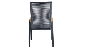 Gartenstuhl /-sessel Interliving aus Kunstfaser in Holzfarben Interliving Gartenmöbel Serie 7011 - Armlehnstuhl Teak, anthrazitfarbenes Rope, TEXTILENE® & Aluminium