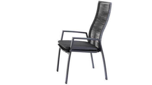 Gartenstuhl /-sessel Interliving aus Kunstfaser in Anthrazit Interliving Gartenmöbel Serie 7011 - Armlehnstuhl anthrazitfarbenes Rope, TEXTILENE® & Aluminium