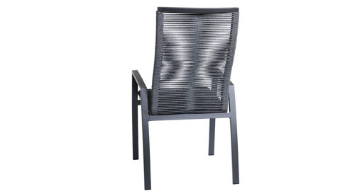 Gartenstuhl /-sessel Interliving aus Kunstfaser in Anthrazit Interliving Gartenmöbel Serie 7011 - Armlehnstuhl anthrazitfarbenes Rope, TEXTILENE® & Aluminium